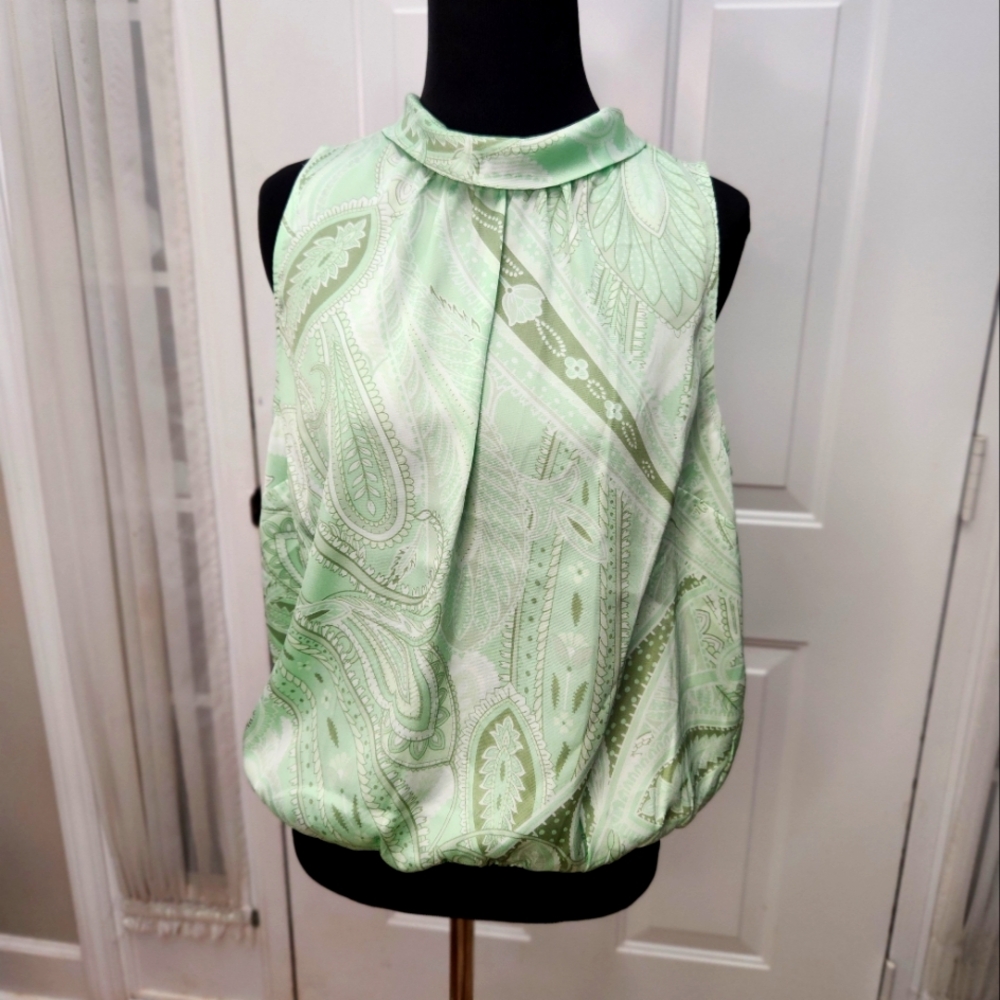 INC International Concepts Palma Paisley Print in Greens Size Large